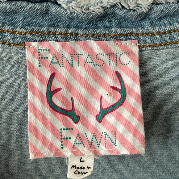 Fantastic Fawn Ombre Denim Tunic Shirt Size L - Picture 4 of 5